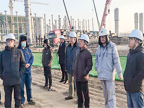 董事长王晋源等一行人视察宁夏工厂建设进度